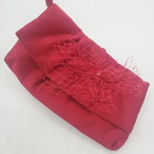 Red satin clutch/purse